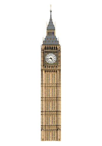 Big Ben isolated on white background. 3D render