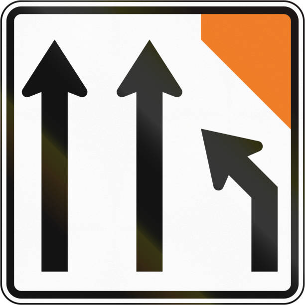 istock New Zealand road sign - Right lane closed ahead 912696182