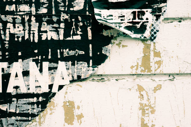 istock Old ripped torn crumpled posters grunge textures backgrounds 912699444