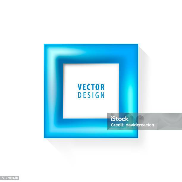 Blue Slideshow Frame Realistic Minimal Isolated Blue Frame On White Background For ...