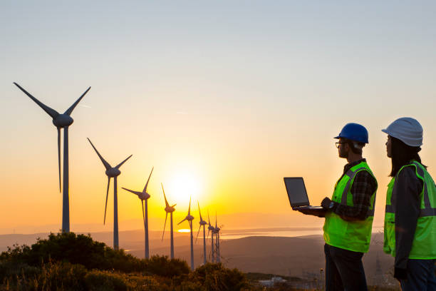 istock Engineers of wind turbine 912702060