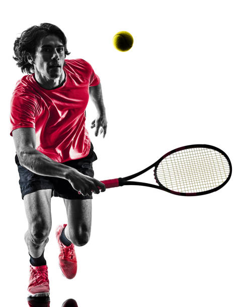 istock tennis player man silhouette isolated white background 912705524