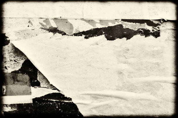 istock Blank old ripped torn crumpled posters grunge textures backgrounds 912708260