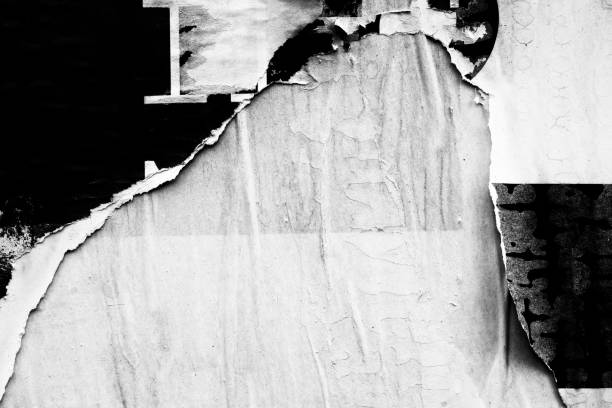 istock Blank old ripped torn crumpled posters grunge textures backgrounds 912708628