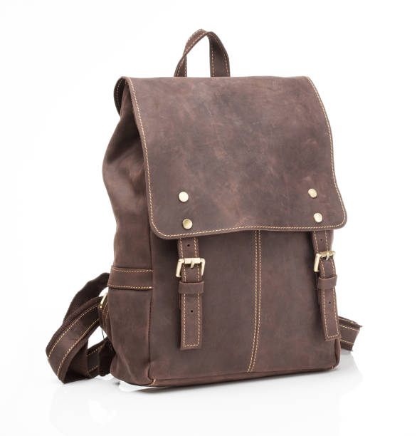 istock brown nubuck leather unisex casual backpack 912708800