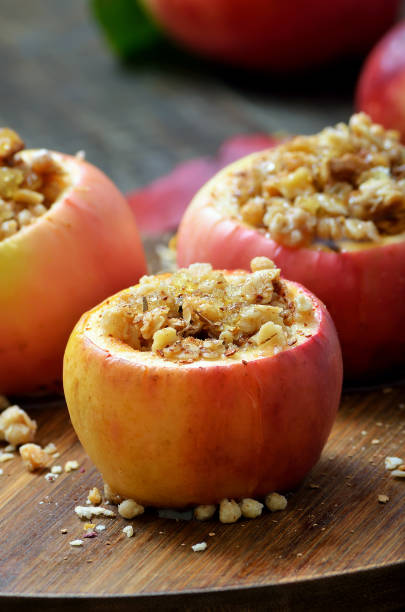 istock Baked apple stuffed with granola and nuts 912709168