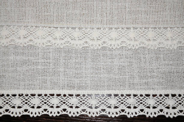 istock Retro ancient lace textiloe with lacy ribbon texture romantic background 912711572