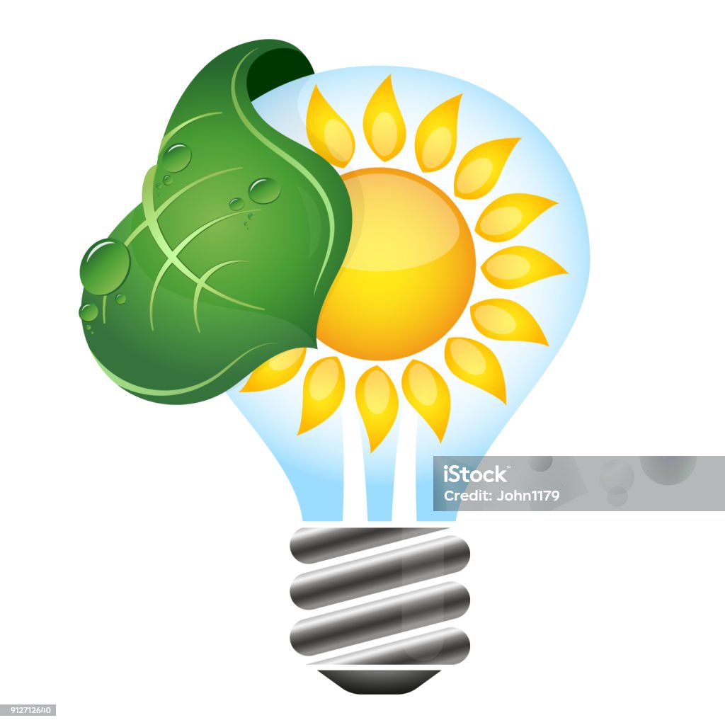 Solar Bulb Vector Solar Light Bulb Stock Illustration - Download Image Now - Care ...