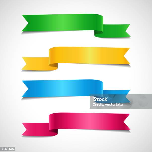 Set Of Colored Decorative Arrow Ribbons Stock Illustration - Download Image Now - Ribbon - Sewing Item, Award Ribbon, Banner - Sign