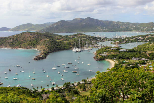 istock bay with boats on a tropical island 912713260