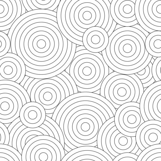 schwarz / weiß nahtlose muster für malbuch im doodle-stil. wirbeln, locken. - malbuchseitenvorlagen stock-grafiken, -clipart, -cartoons und -symbole