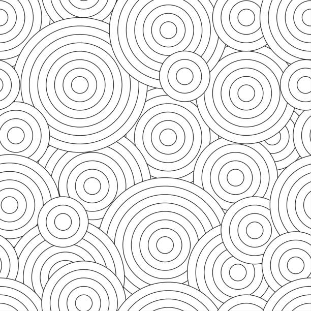 schwarz / weiß nahtlose muster für malbuch im doodle-stil. wirbeln, locken. - backgrounds pattern seamless geometric shape stock-grafiken, -clipart, -cartoons und -symbole