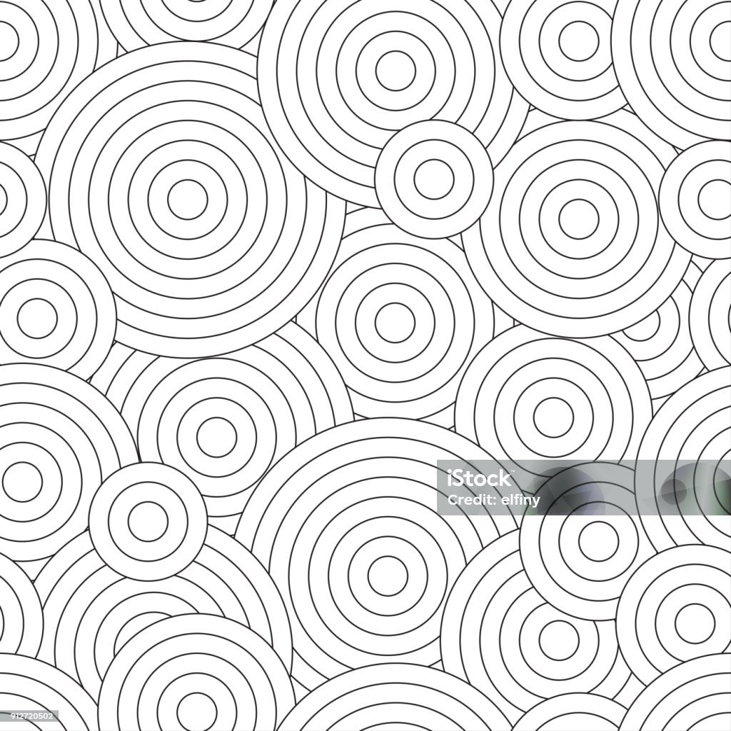 Black and white seamless pattern for coloring book in doodle style. Swirls, ringlets. Pattern stock vector