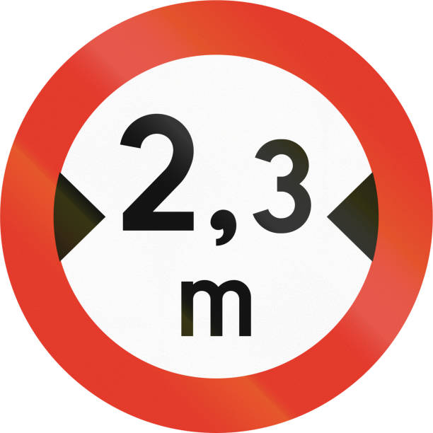 istock Norwegian regulatory road sign - No vehicles over 2.3 meters in width 912724024
