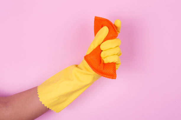 istock Cleaning with Dishwashing gloves and Dish sponge 912727176