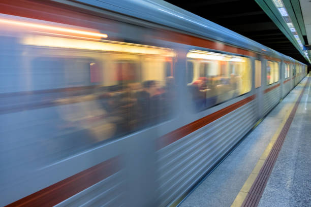 istock Moving subway train at metro station 912733824