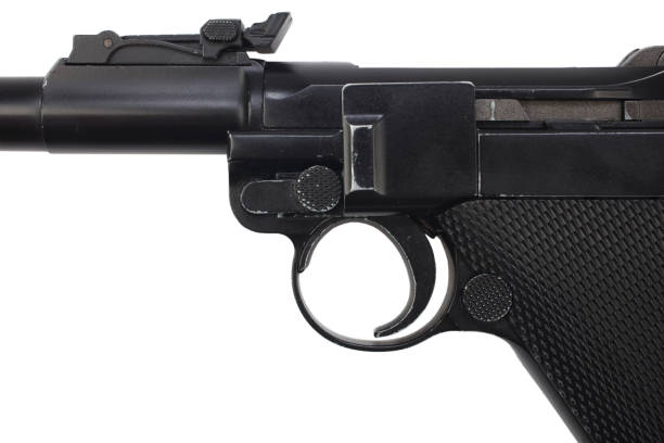 World War I period german army handgun isolated
