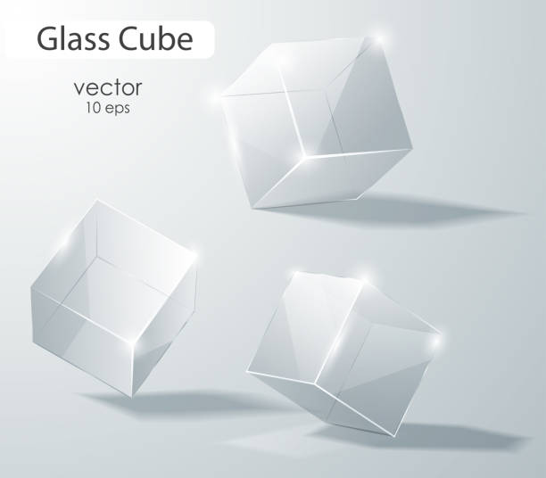 Set of transparent glass cubes in different angles. Geometric surfac. Rotate the cube. Vector illustration Set of transparent glass cubes in different angles. Geometric surfac. Rotate the cube. Vector illustration. flicker bird stock illustrations