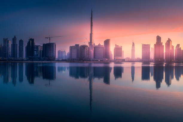 istock Panoramic view of Dubai Business bay, UAE 912738582