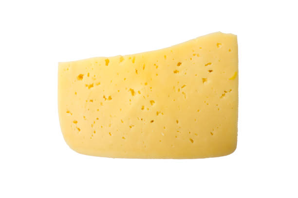istock Soft cheese on a white background. A piece of yellow cheese 912738672