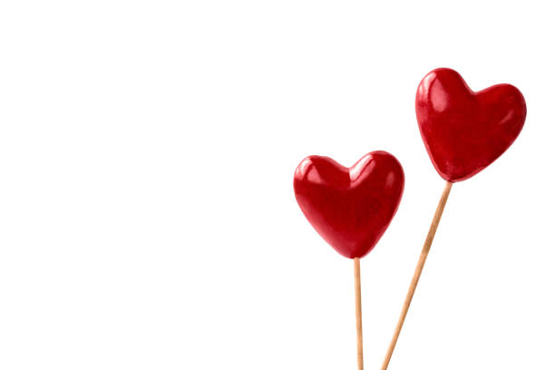 istock Two red hearts on white background. Valentines Day concept. Holiday background. Copy space 912748696