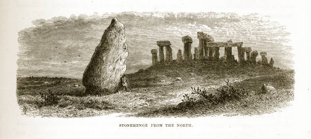 Very Rare, Beautifully Illustrated Antique Engraving of Stonehenge from the North Engraving from Our Own Country, Great Britain, Descriptive, Historical, Pictorial. Published in 1880. Copyright has expired on this artwork. Digitally restored.