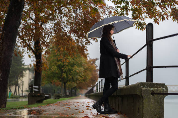 istock Woman walking in the rain 912778888