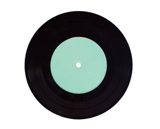 vintage 33 rpm vinyl record with blank label - 33 rpm imagens e fotografias de stock