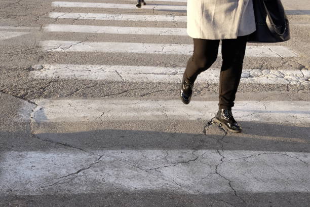 istock Isolated people crosses zebra crossing 912803344