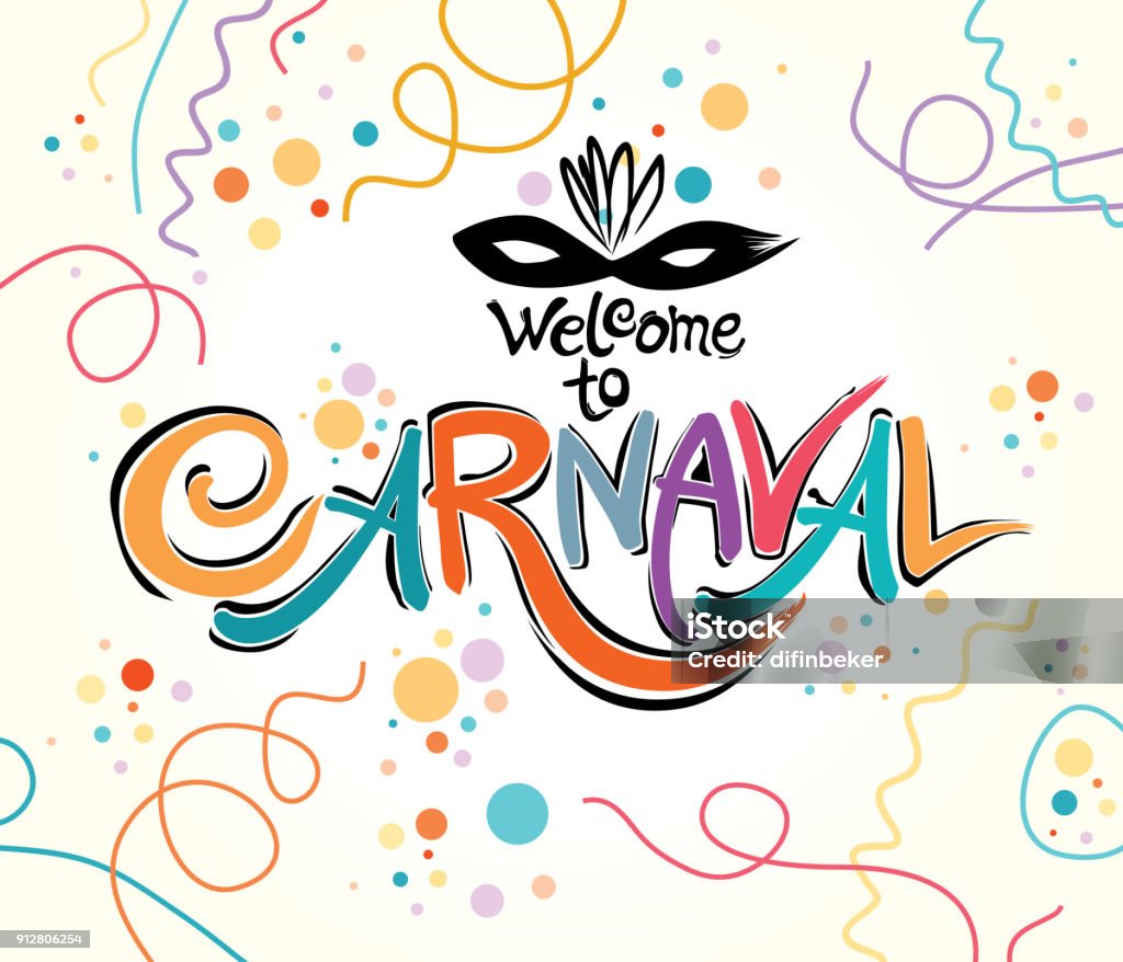 Willkommen im Carnaval. - Lizenzfrei Karneval - Feier Vektorgrafik