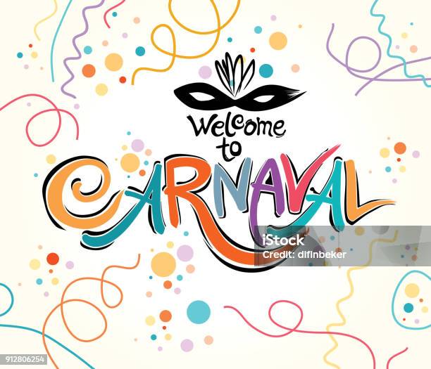 Willkommen Im Carnaval Stock Vektor Art und mehr Bilder von Karneval - Feier - Karneval - Feier, Icon, Maschinenschrift