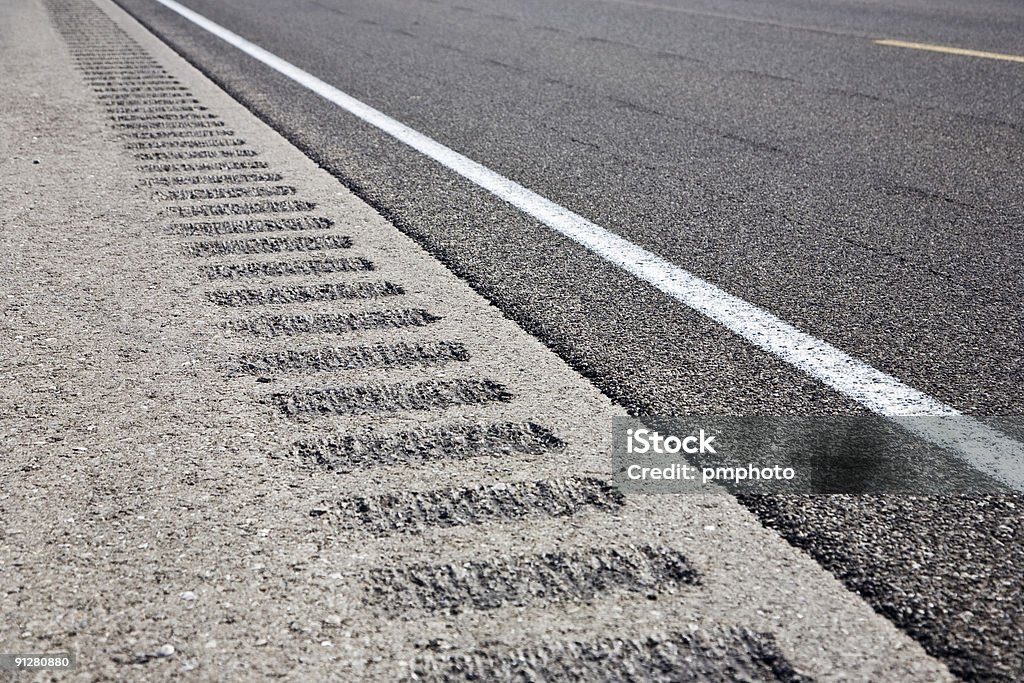 Asphalt Rumble Texture Roadway Shoulder Rumble Strips Stock Photo - Download Image Now ...