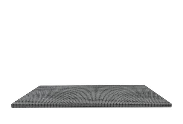 istock Empty top of carbon fiber dyneema plain table or counter isolated on white background. For product display 912816136