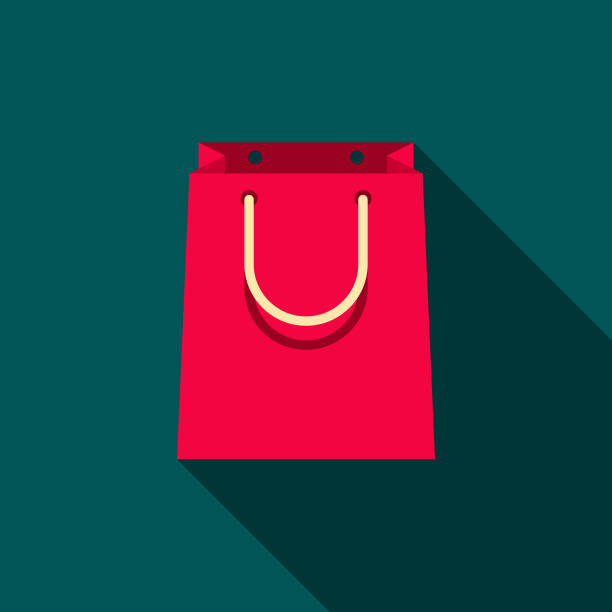 illustrations, cliparts, dessins animés et icônes de sac shopping design plat icône de site e-commerce - sac shopping