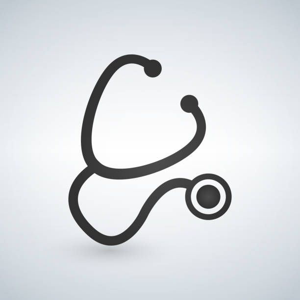 청진 기 아이콘 의료 의료 상징 벡터 일러스트입니다. - stethoscope stock illustrations