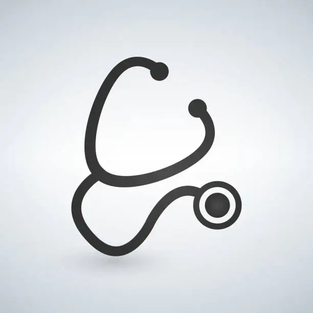 Vector illustration of Stethoscope Icon Medical Health Care Symbol Vector illustration.