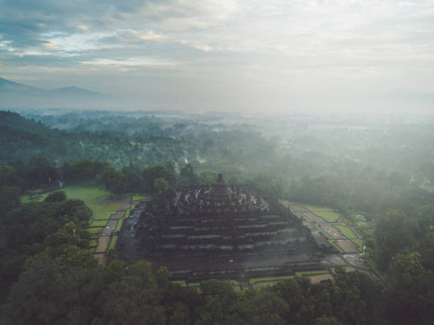 istock Aerial view of Borobudur temple in Java, Indonesia 912833836