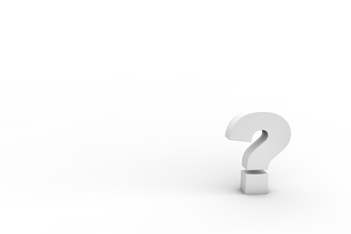 3d illustration of question mark on white background