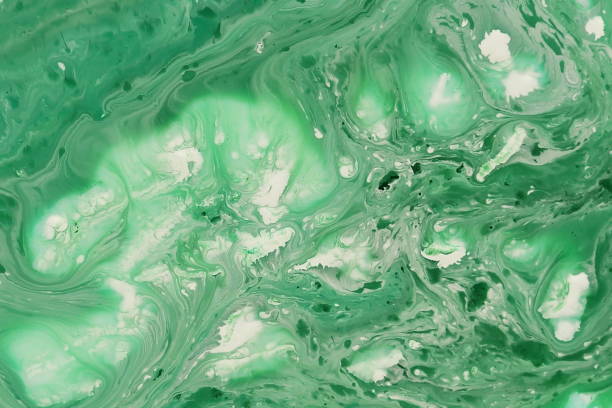 istock Abstract marble pastel mint blue white gold color paint background. Acrylic texture with marble pattern 912841374