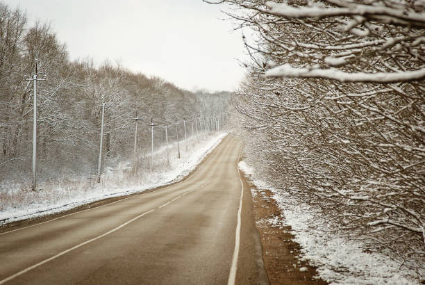 istock winter landscape with the road 912841500