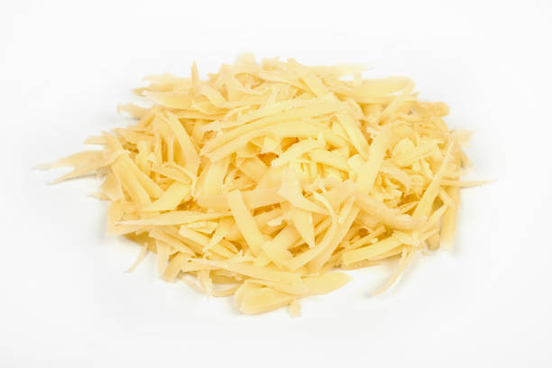 istock Heap of grated cheese, isolated on white background. 912841878