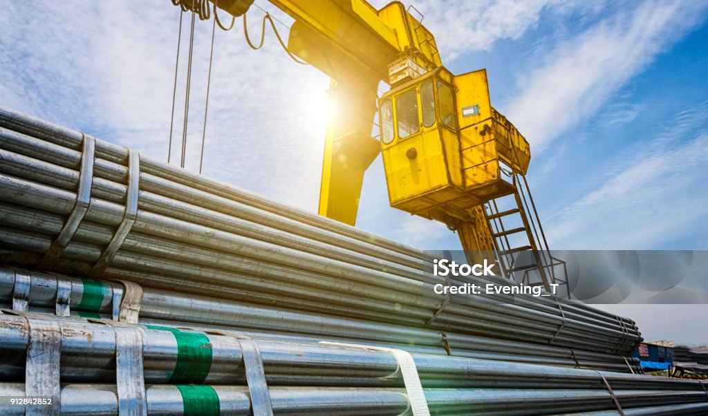 Large steel factory warehouse Abstract Stock Photo