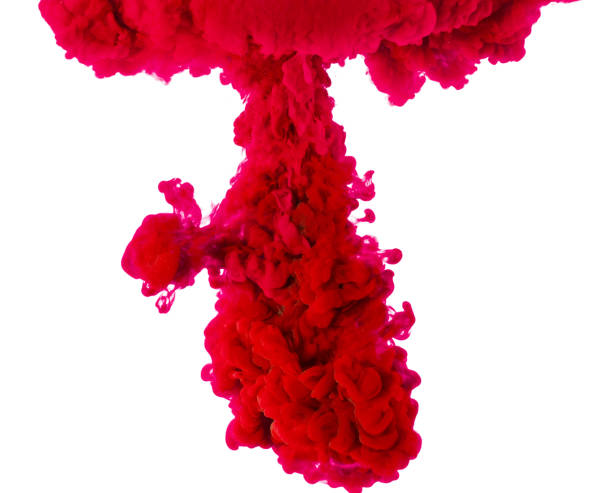 istock Abstract red dye ink in water art isolated on white background 912845156