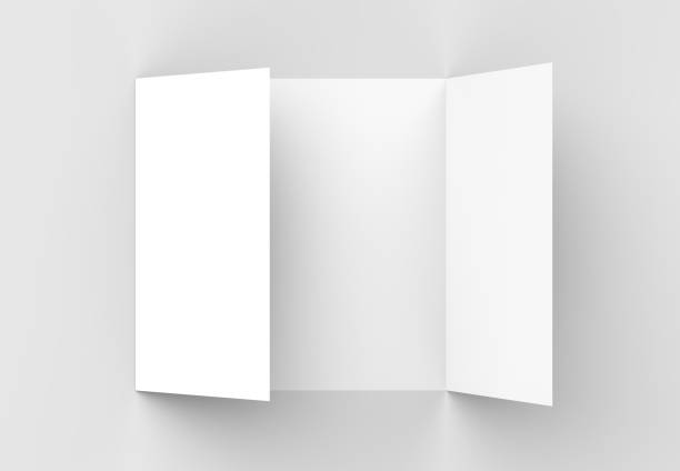 istock Square gate fold brochure mock up isolated on soft gray background. 3D illustrating. 912845644