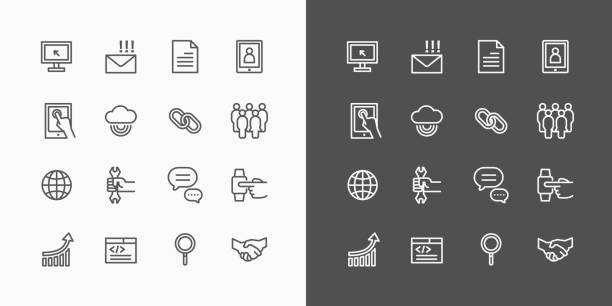 Web Icons Line Set. Vector Design. Web Icons Line Set. Vector Design. can be use in web and mobile UI. smart watch business stock pictures, royalty-free photos & images