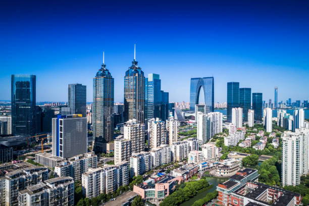 istock a bird's eye view of Suzhou at dusk 912845914