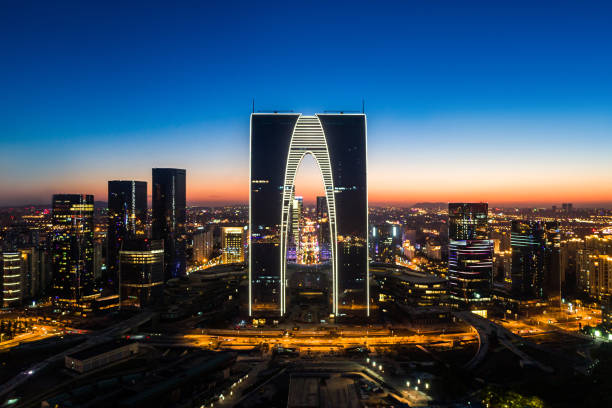 istock Modern architecture scenery by jinji lake, Suzhou, Jiangsu, China 912846046