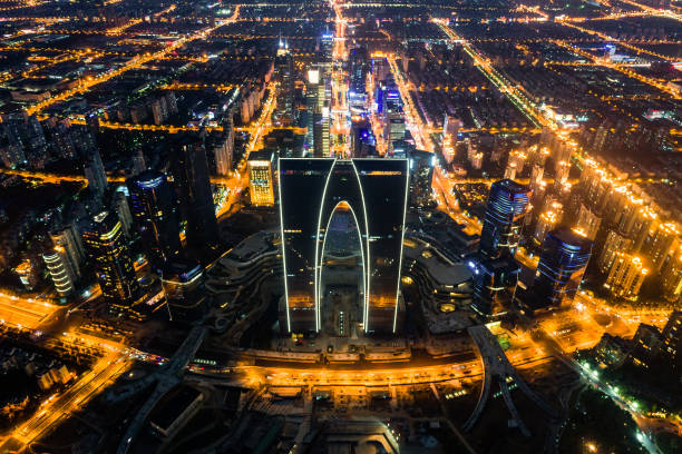 istock Modern architecture scenery by jinji lake, Suzhou, Jiangsu, China 912846054