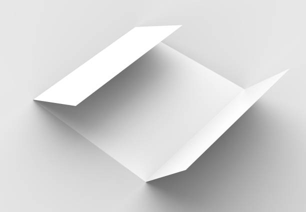 istock Square gate fold brochure mock up isolated on soft gray background. 3D illustrating. 912846066