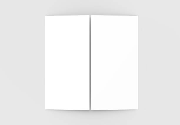 istock Square gate fold brochure mock up isolated on soft gray background. 3D illustrating. 912846216